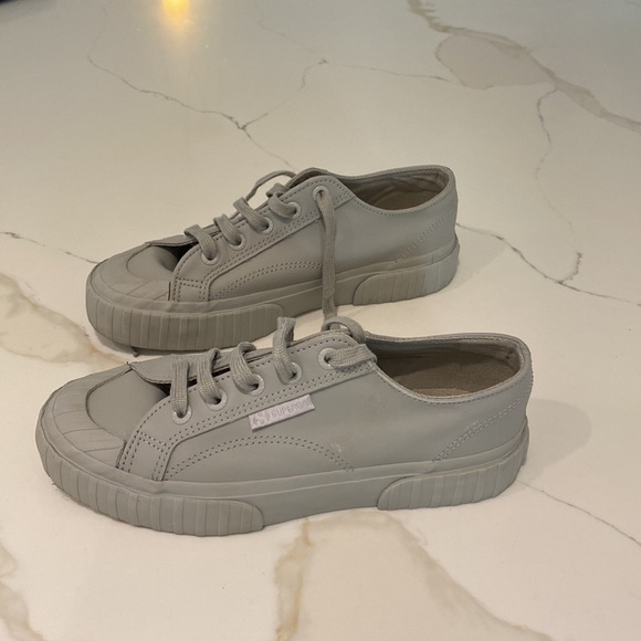 Anthropologie Superga Womens Cownappau Sneakers size 6 EU37 grey leather - Picture 7 of 9